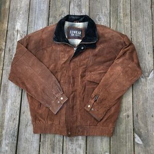 Vintage suede leather bomber jacket